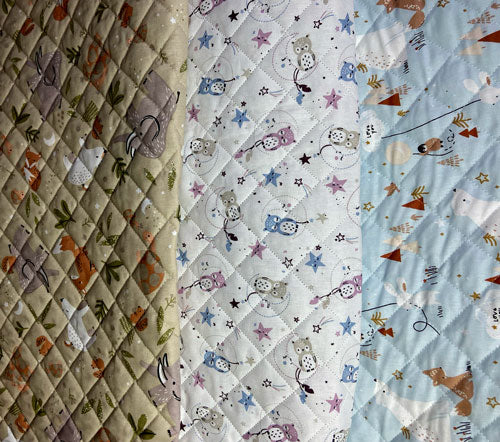 Coupon Tissu coton matelassé réversible pour enfants, Guy/Doupadi vert lin, 145x80cm - Image 5