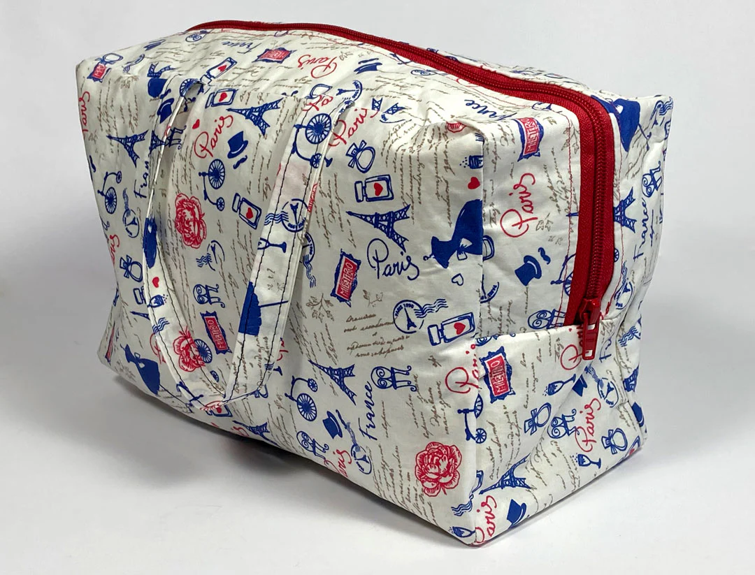 Tissu coton enduit InParis2 blanc cassé/bleu, tissu souple, imperméable, anti tâche, 50cm - Image 7