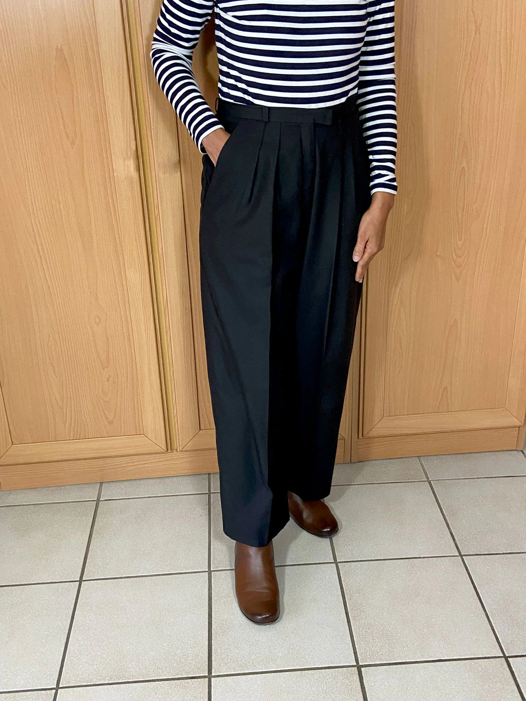 Tissu gabardine uni coloris noir, 50cm - Image 3