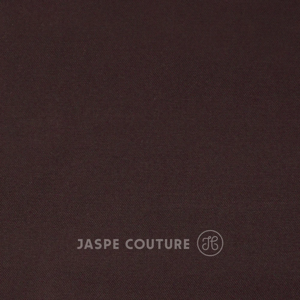 Tissu gabardine uni couleur chocolat, 50cm - Image 3