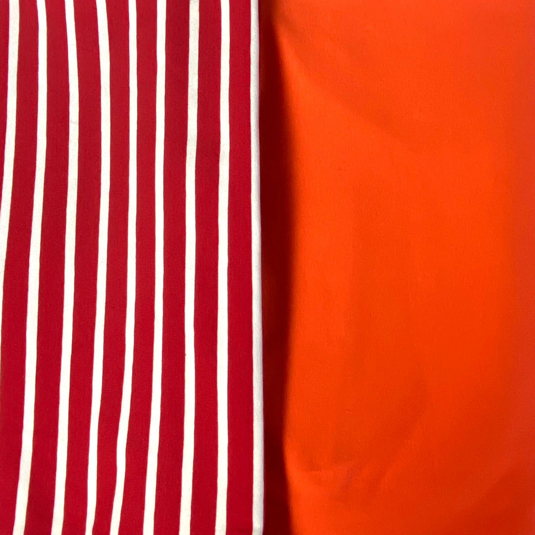 Tissu jersey coton uni souple couleur orange - Image 3