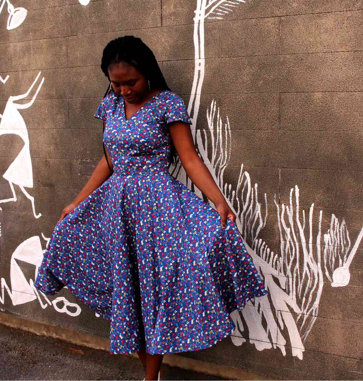 Tissu Liberty Kayoko jaune 10cm - Image 3