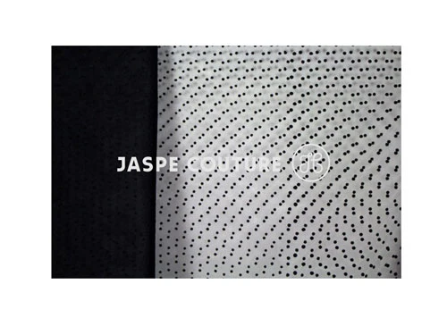 Tissu tulle floque à pois noir sur fonds noir Ravello, 50cm - Image 4